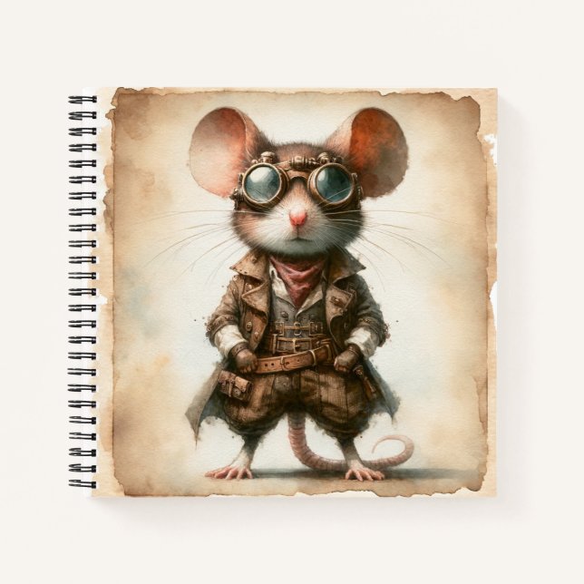 Carnet de spirale de la souris Steampunk (Devant)