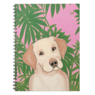 Carnet de spirale tropicale rose avec un joli labo