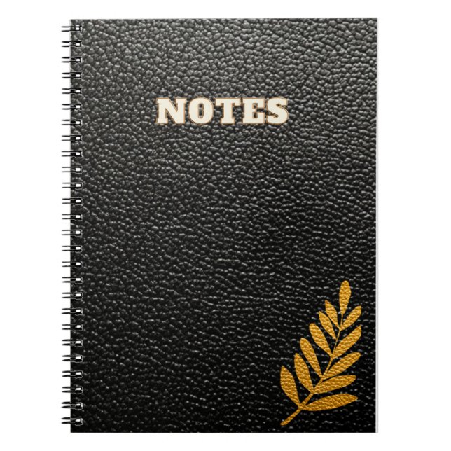 carnet de style cuir noir (Devant)