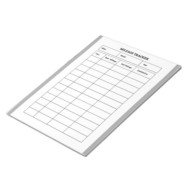 Carnet de suivi de kilométrage minimaliste (Incliné)