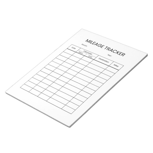Carnet de suivi de kilométrage minimaliste (Incliné)