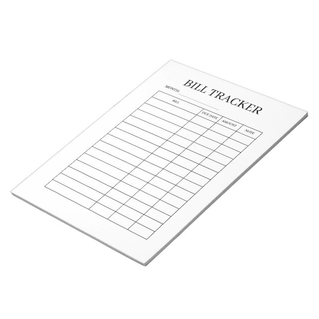 Carnet de suivi de paiement de facture simple (Incliné)