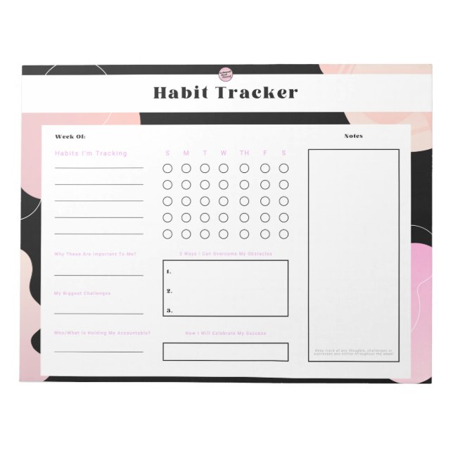 Carnet de suivi d'habitudes hebdomadaires (Devant)