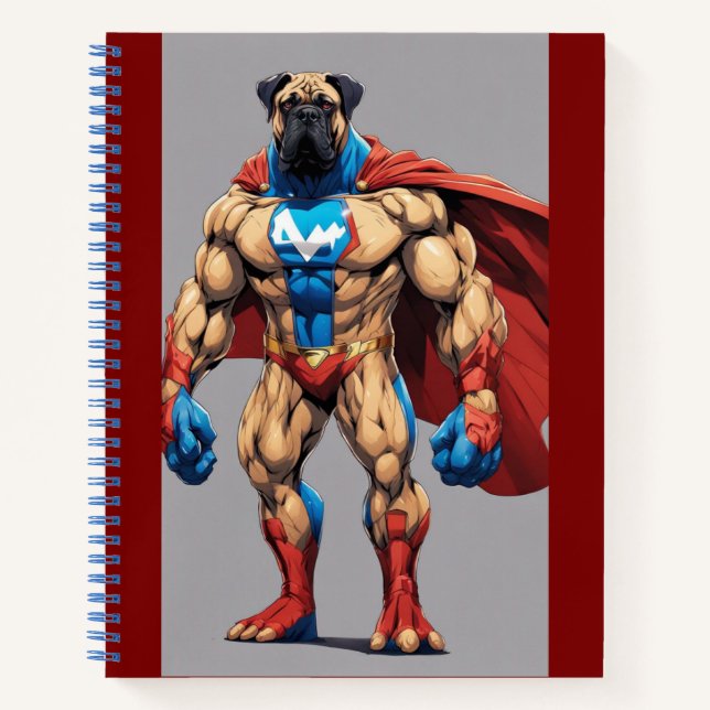 Carnet de superhéros Bullmastiff (Devant)