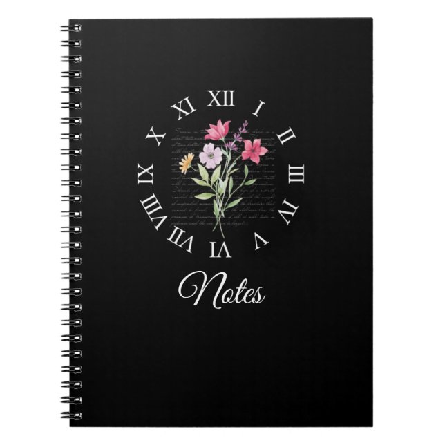 Carnet de temps Floral & Black Book (Devant)