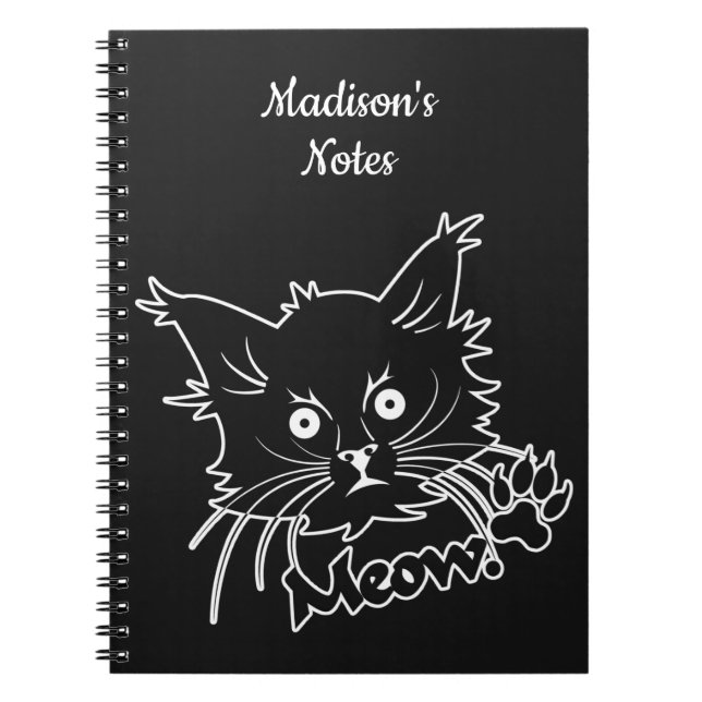 Carnet de texte personnalisé Black Cat (Devant)