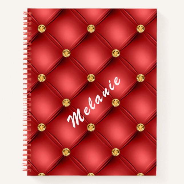 Carnet de texte personnalisé en or rouge (Devant)