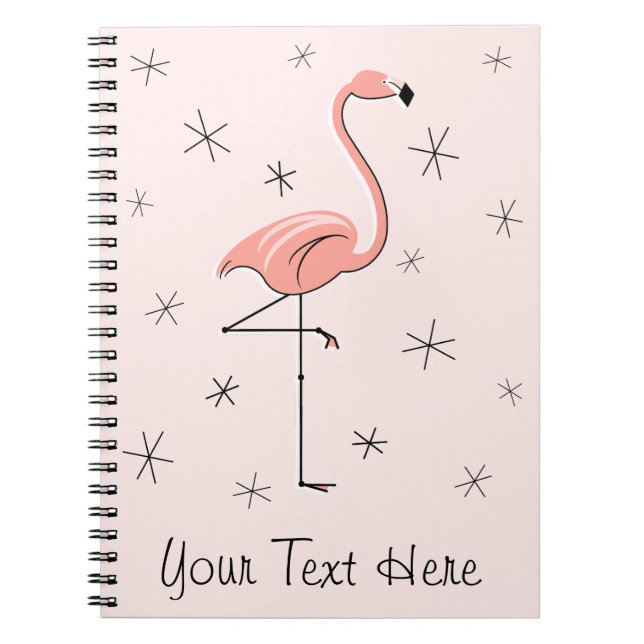 carnet de texte rose Flamant rose (Devant)