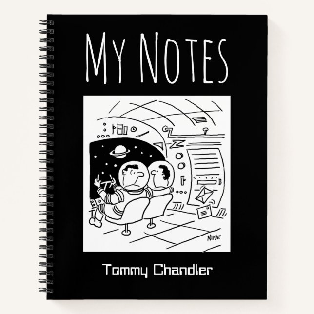 Carnet de thème de l'espace avec le nom du proprié (Devant)