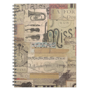 carnet de thème de musique de motif de note de