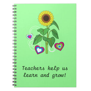 Carnet de tournesol de cadeau de professeurs