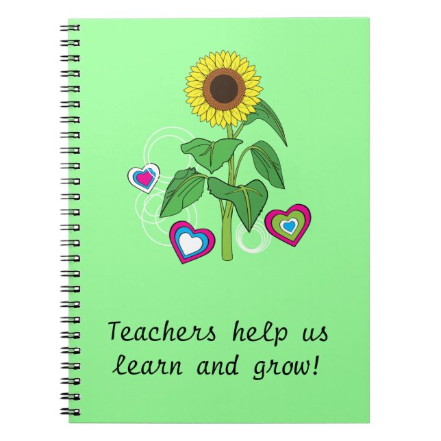Carnet de tournesol de cadeau de professeurs (Devant)