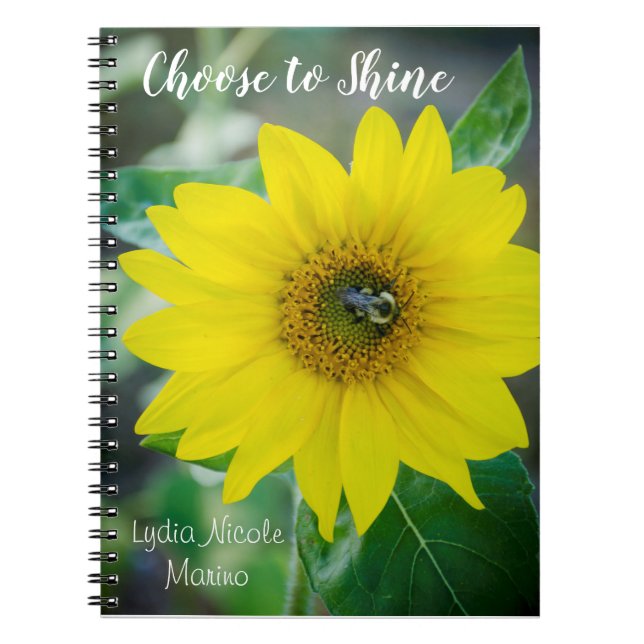 Carnet de tournesol et d'abeille (choisissez de (Devant)