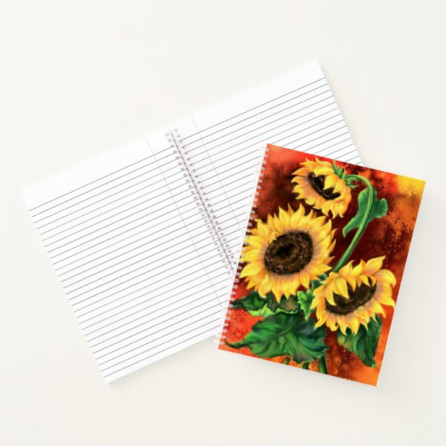 Carnet de tournesols aquarelle (Intérieur)
