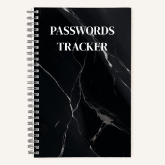 CARNET DE TRACKER MOTS DE PASSE NOIRS