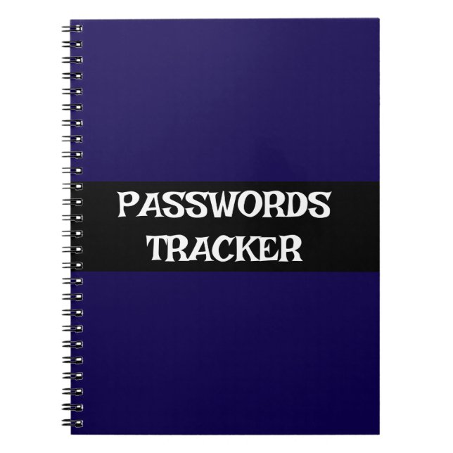 Carnet DE TRACKER MOTS DE PASSE personnalisables (Devant)