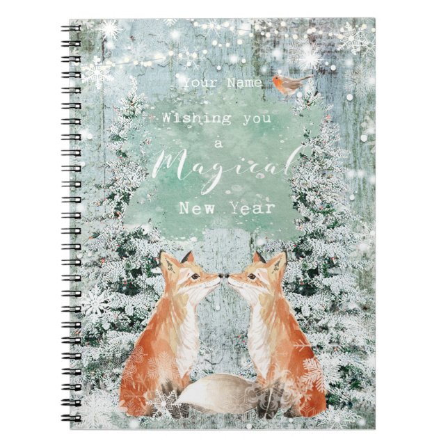 carnet de vacances de nouvelle année de renard de (Devant)