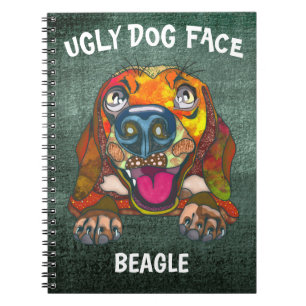 Carnet de visage de chien moche Beagle unique