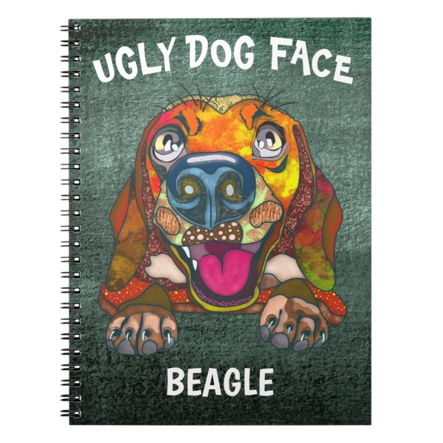 Carnet de visage de chien moche Beagle unique (Devant)