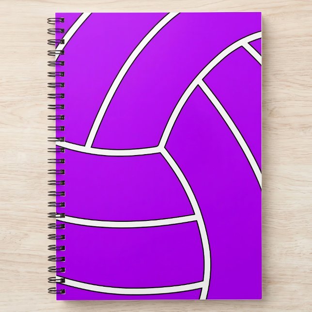 Carnet de volley-ball couleur personnalisé (Custom color volleyball notebook on desk. Great for volleyball players, coaches and fans.)