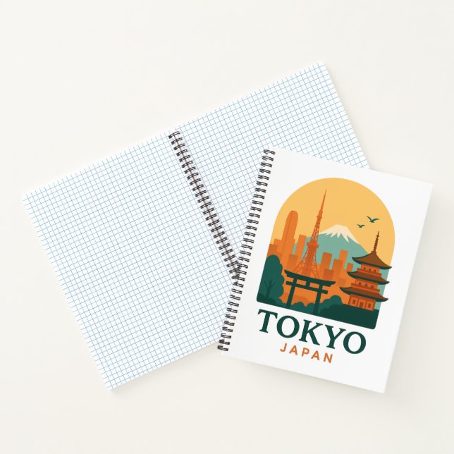 Carnet de voyage minimaliste Tokyo Japon | Moderne (Intérieur)