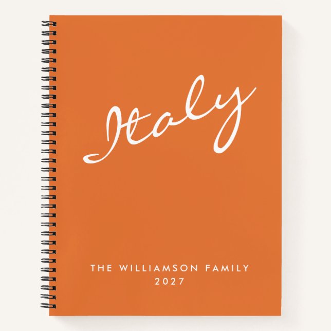 Carnet de Voyage Personnalisé Écriture Orange Mini (Devant)