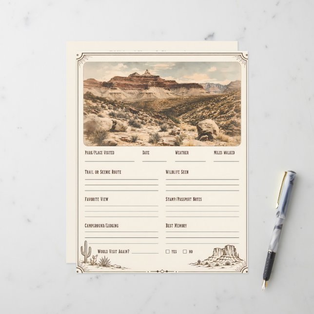 Carnet de voyage pour les parcs nationaux de l'Oue (Devant/Arrière en situation)