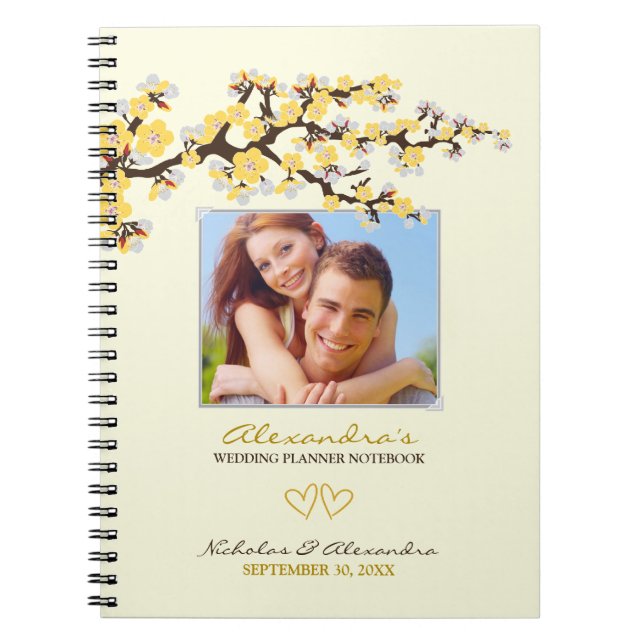 Carnet de wedding planner de fleurs de cerisier (Devant)
