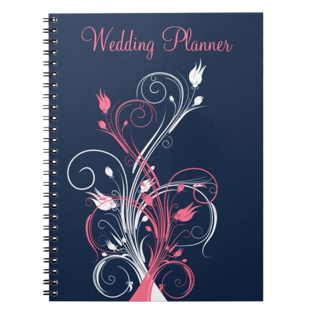 Carnet de Wedding planner de la marine rose blanc (Devant)