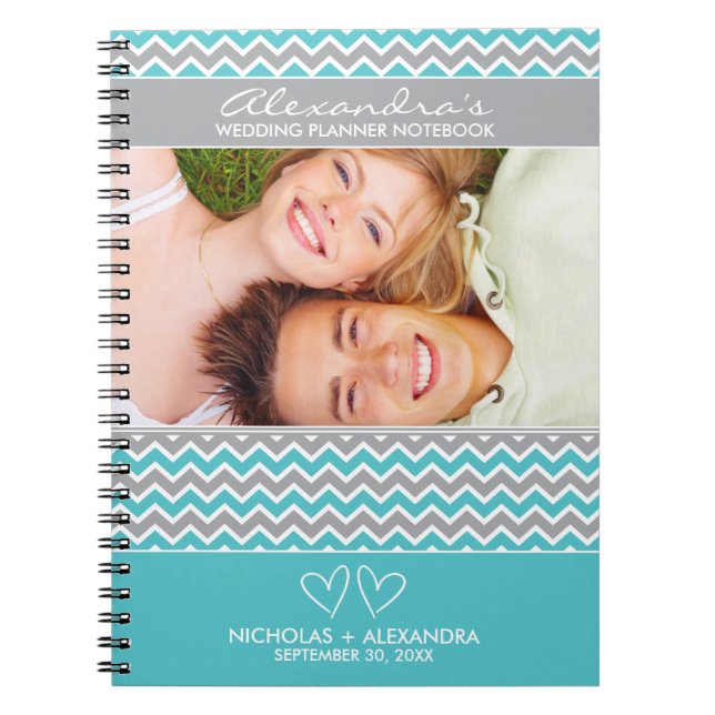 Carnet de wedding planner de motif de Chevron (Devant)