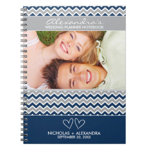 Carnet de wedding planner de motif de Chevron