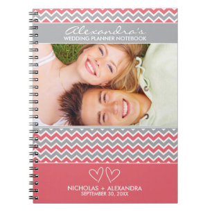 Carnet de wedding planner de motif de Chevron