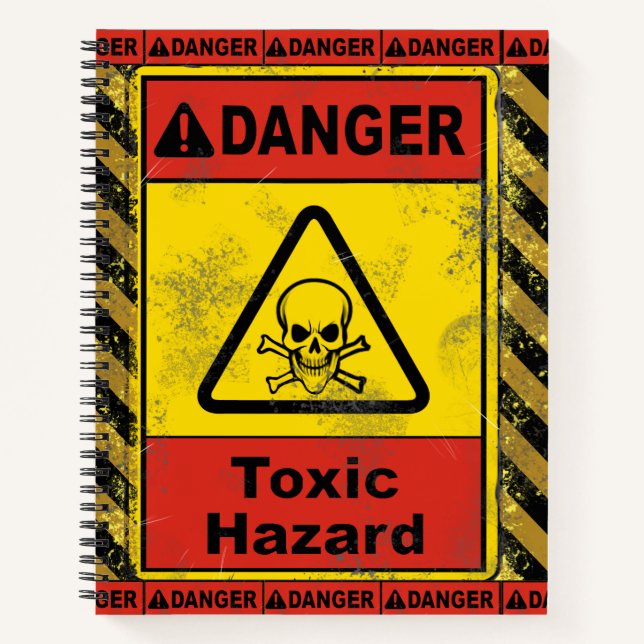 Carnet Déchets chimiques toxiques, crâne de broyage, risq (Devant)