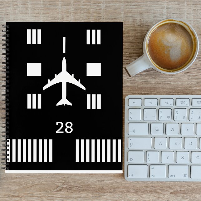 Carnet Décollage d'avion sur la piste d'aéroport, aviatio (Créateur téléchargé)