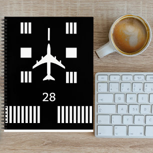 Carnet Décollage de l'avion sur la piste de l'aéroport, F