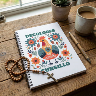 Carnet DeColores Cursillo Coq Art Populaire Floral Sarcel