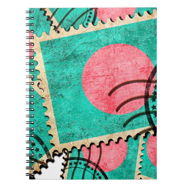 Carnet Décor arrière-sol timbre postal, arrière - plan, b (Devant)