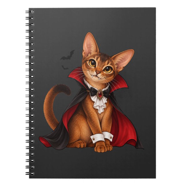 Carnet Decor Cute Abyssinian Cat Vampire Dracula (Devant)