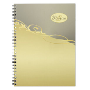 Carnet Décor de luxe sur or & argent, Monogramme
