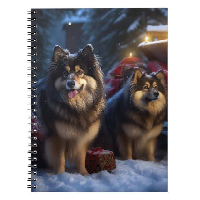 Carnet Décor de Noël Lapphund Snowy Sleigh (Devant)