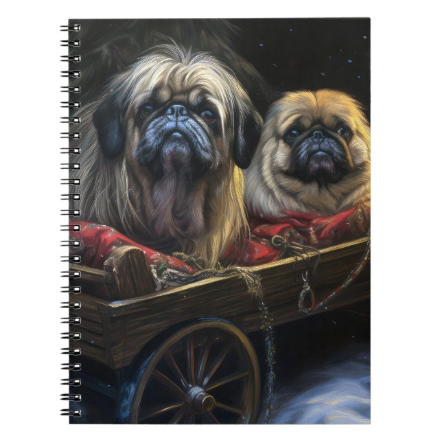 Carnet Décor de Noël Pekingese Snowy Sleigh (Devant)