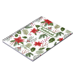 Carnet Décor de Noël Verdure plante Aquarelle s