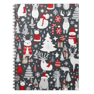 Carnet Décor gris du bonhomme de neige de Noël motif père