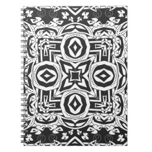 Carnet Décor moderne Abstrait noir blanc ornement mosaïqu