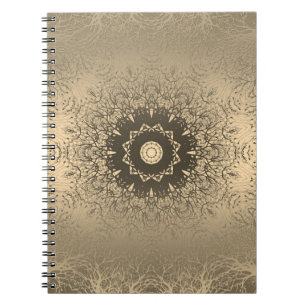 Carnet Décor ornemental arabe en soie de bronze brun dégr