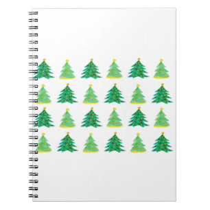 Carnet Décoration Motif Aquarelle des arbres de Noël