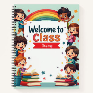 Carnet Décoration murale de classe arc-en-ciel colorée