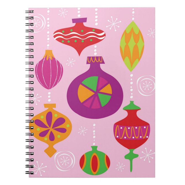 Carnet Décoration nombreuse de Noël illustrée dans le (Devant)