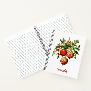 Carnet Décorations d'arbre de Noël Cool rétros