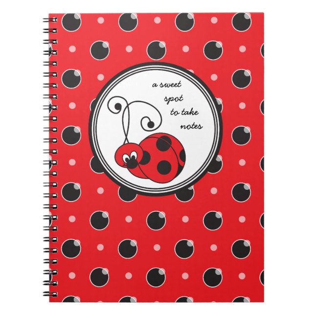 Carnet décousu de coccinelle d'Itty - rouge (Devant)